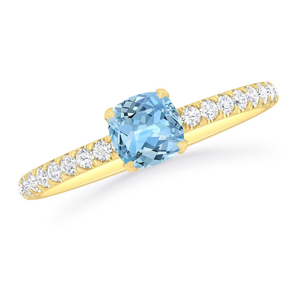 Yellow Gold - Aquamarine