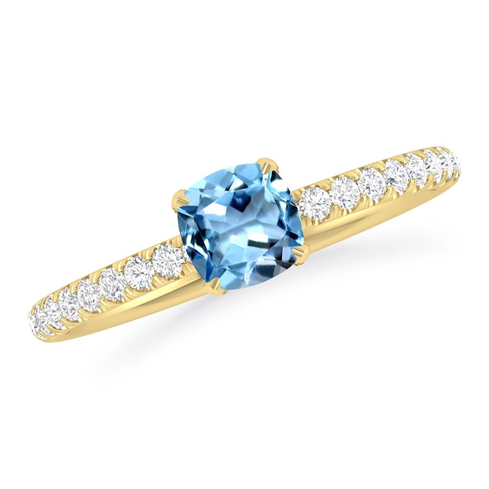 Yellow Gold - Aquamarine