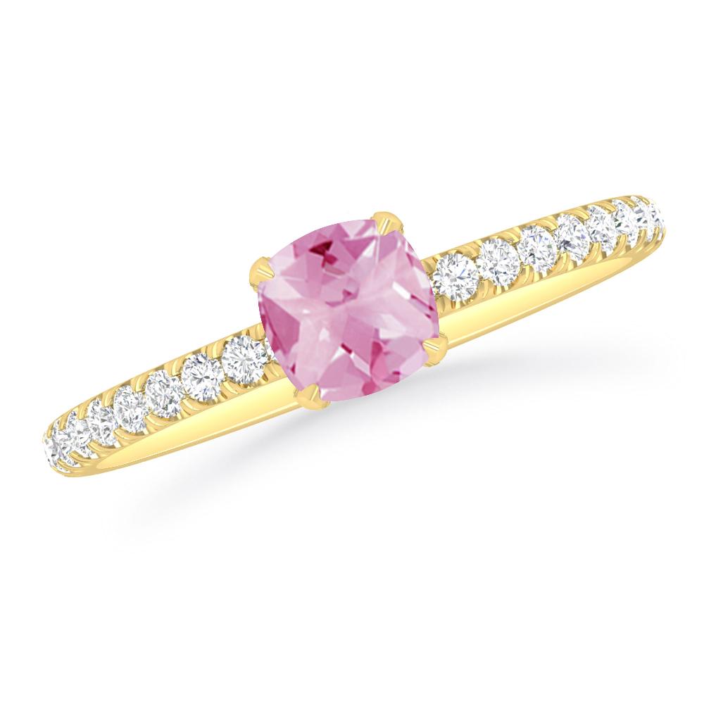 Yellow Gold - Pink Tourmaline