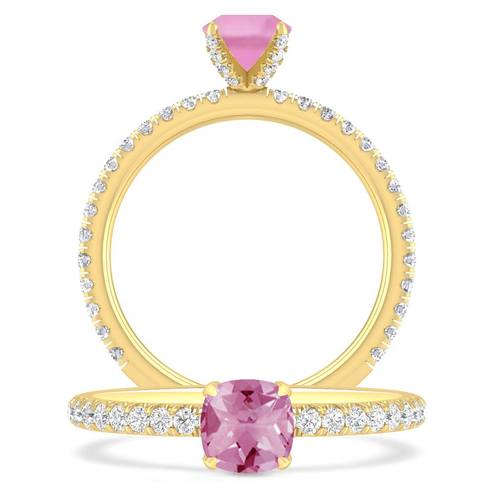 Yellow Gold - Pink Tourmaline