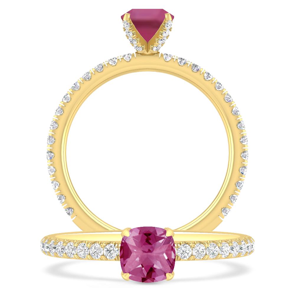 Yellow Gold - Pink Tourmaline