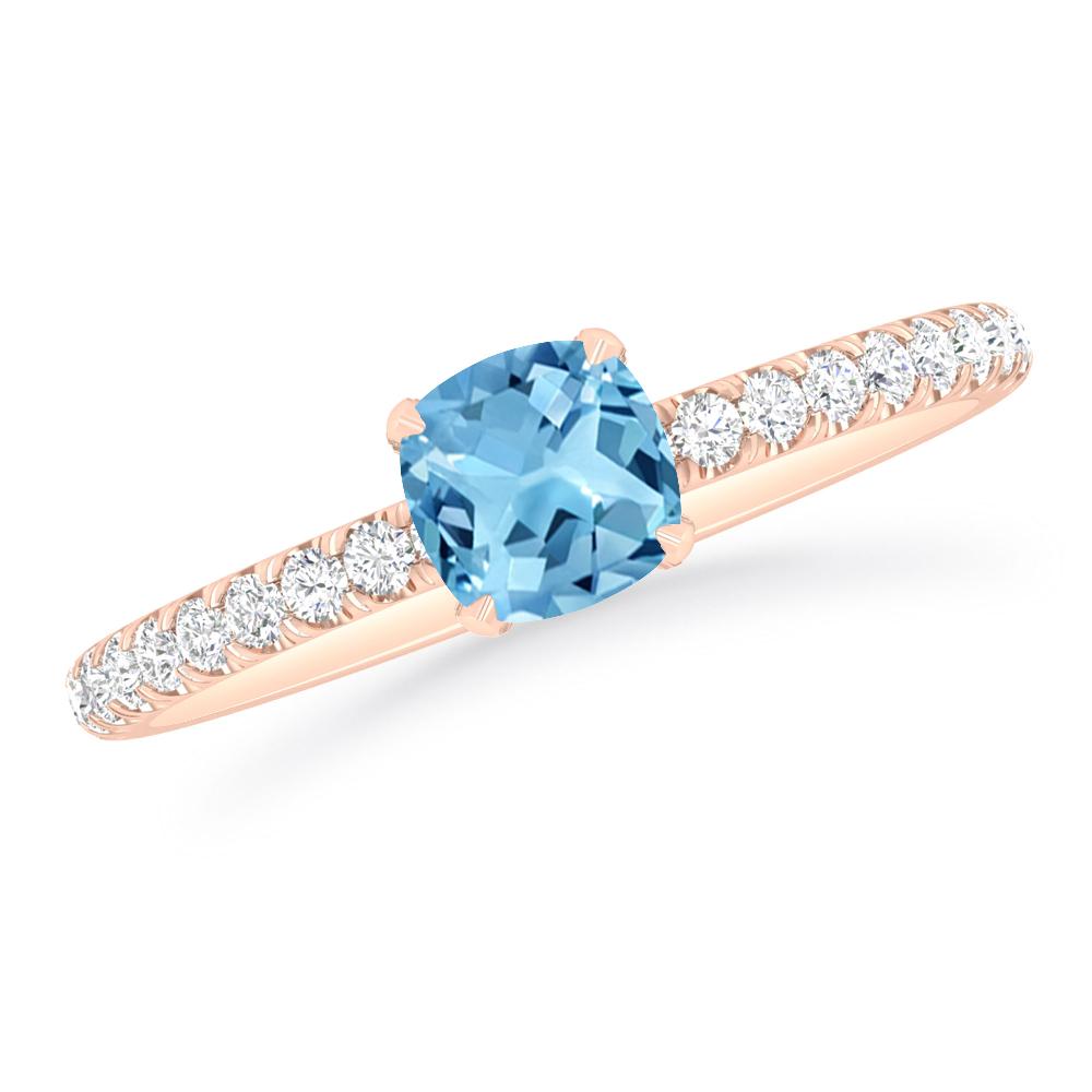 Rose Gold - Blue Topaz