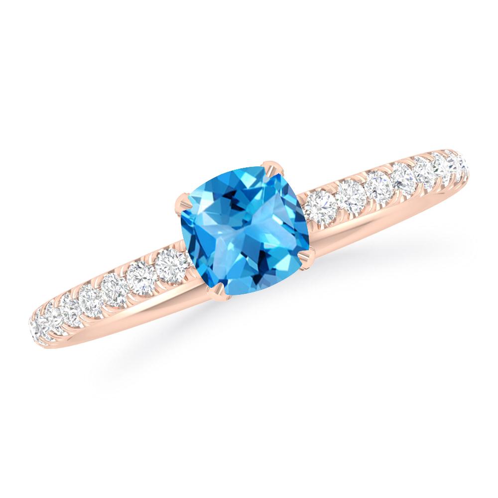 Rose Gold - Blue Topaz