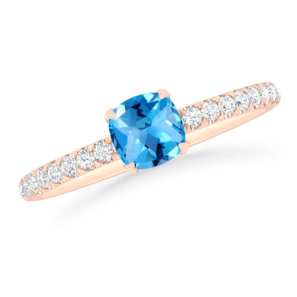 Rose Gold - Blue Topaz