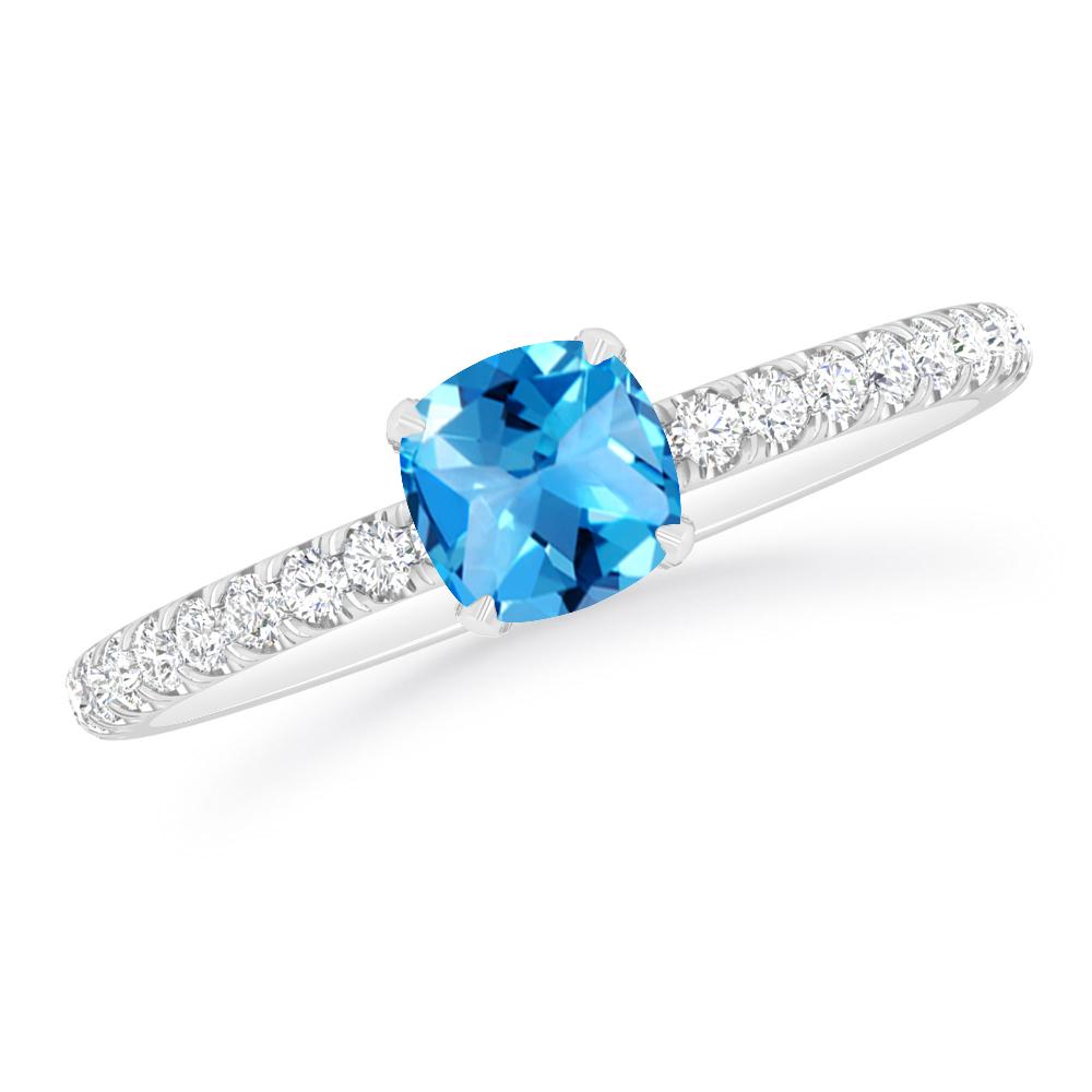 White Gold - Blue Topaz