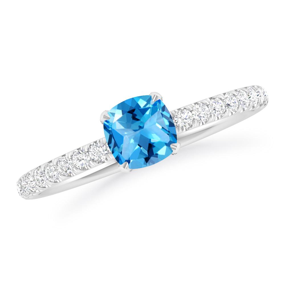 White Gold - Blue Topaz