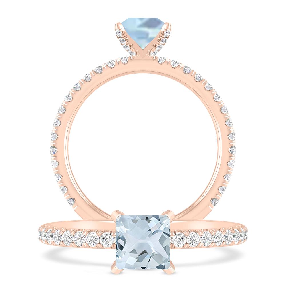 Rose Gold - Aquamarine