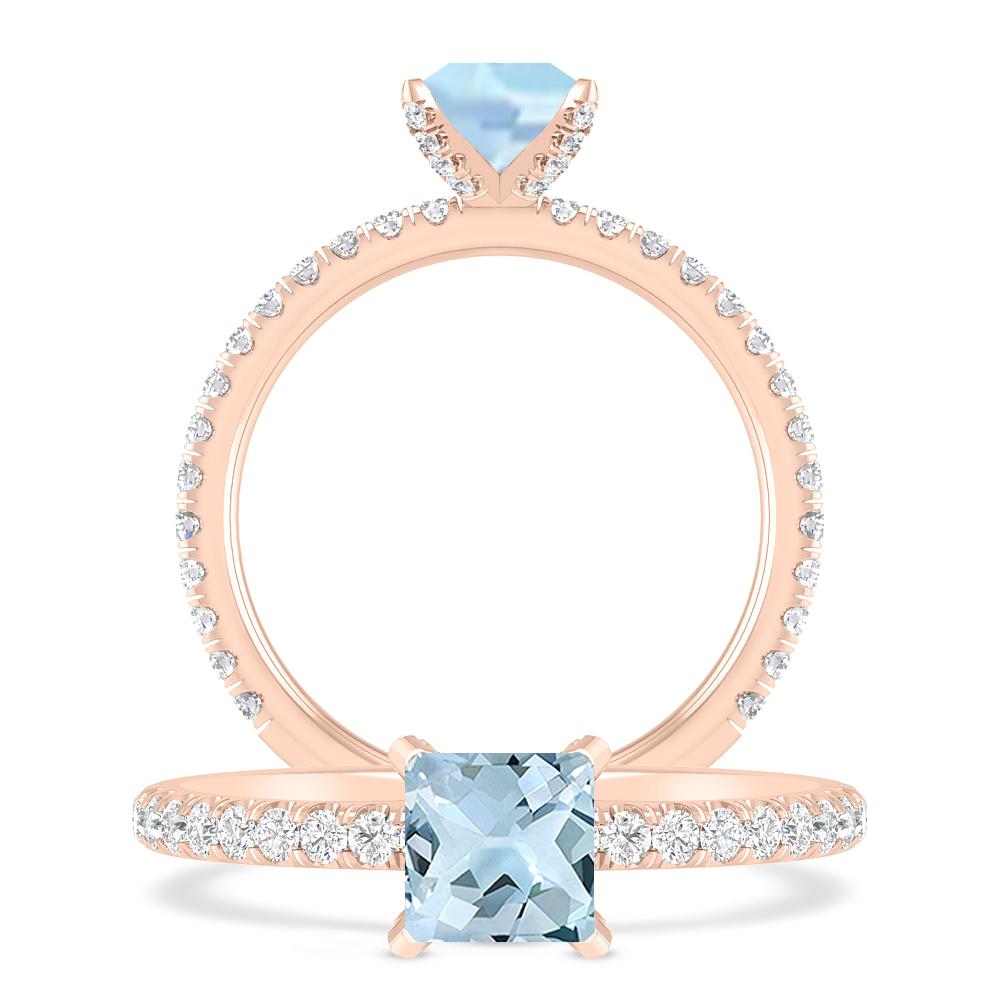 Rose Gold - Aquamarine