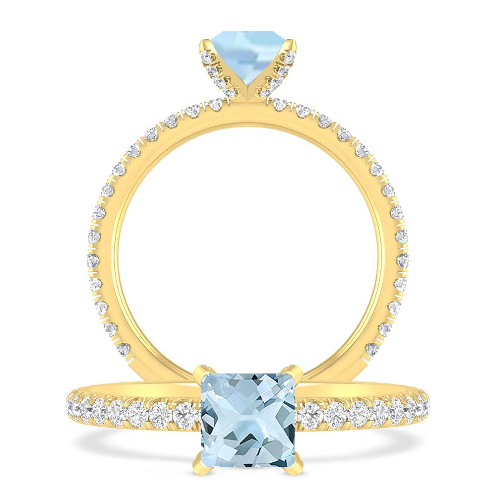 Yellow Gold - Aquamarine