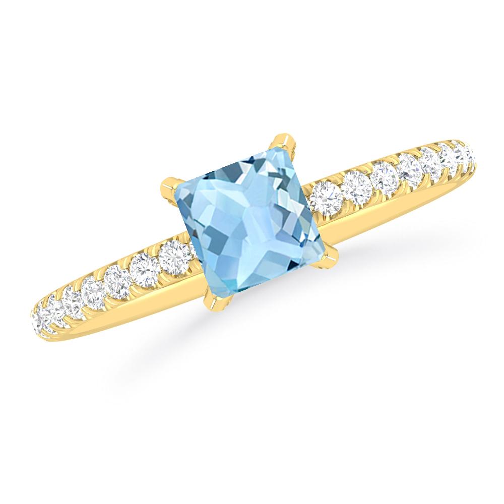 Yellow Gold - Aquamarine