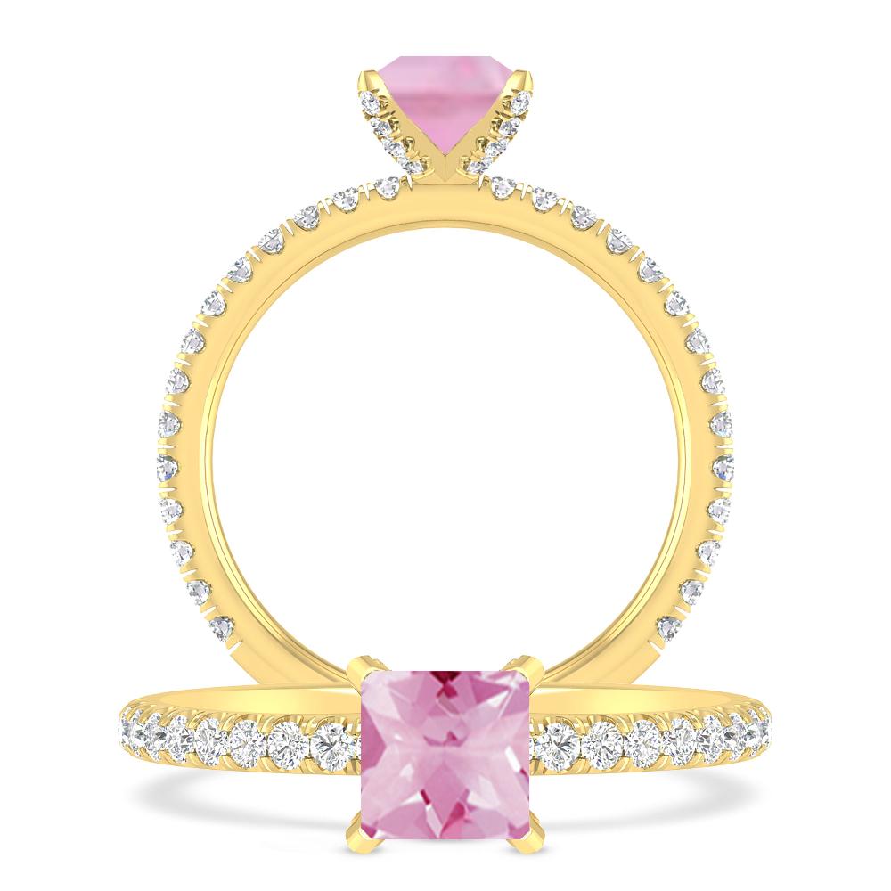 Yellow Gold - Pink Tourmaline