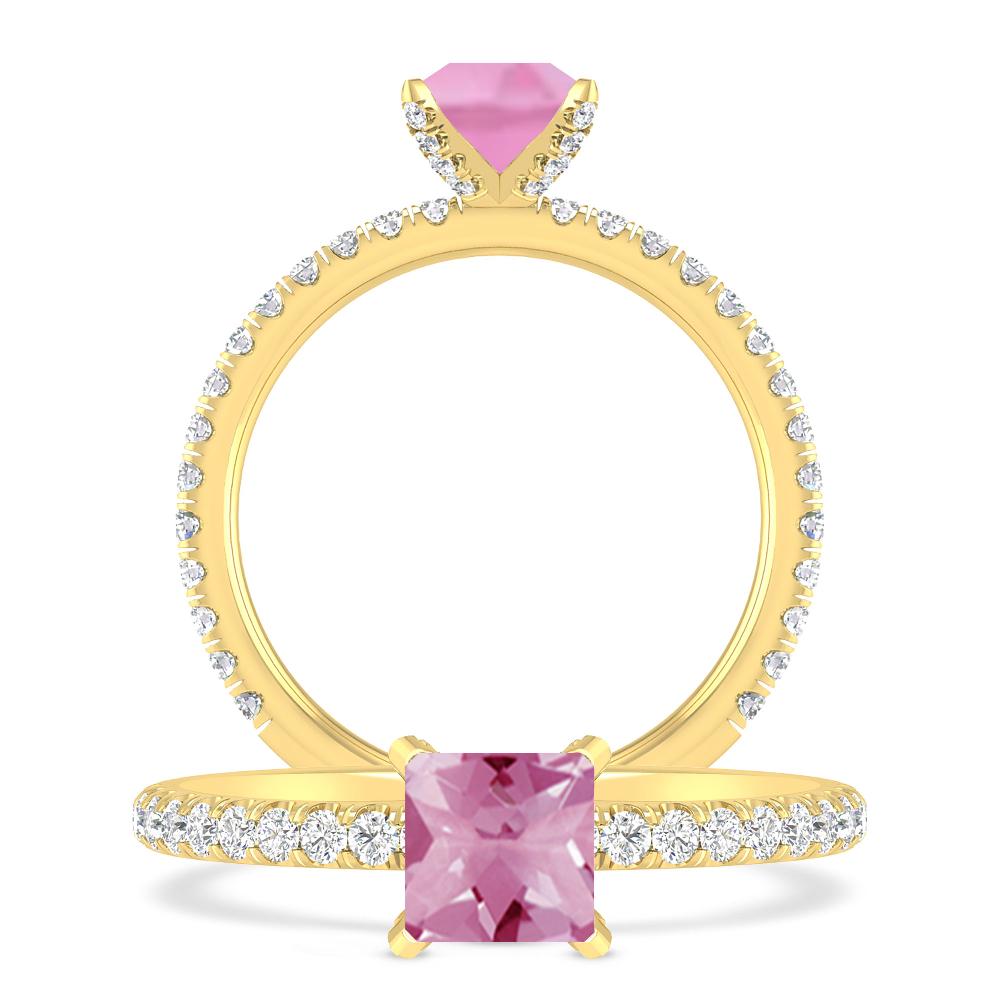 Yellow Gold - Pink Tourmaline