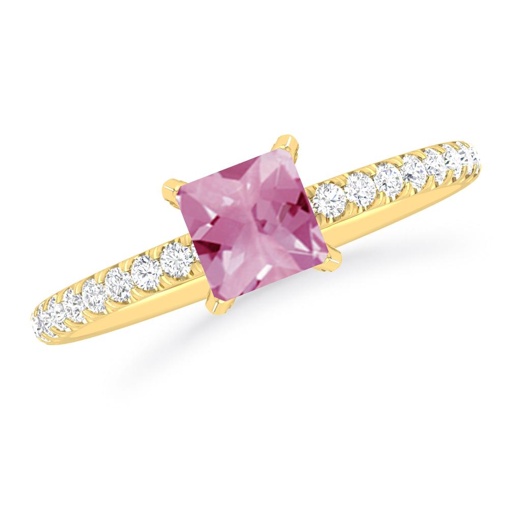 Yellow Gold - Pink Tourmaline