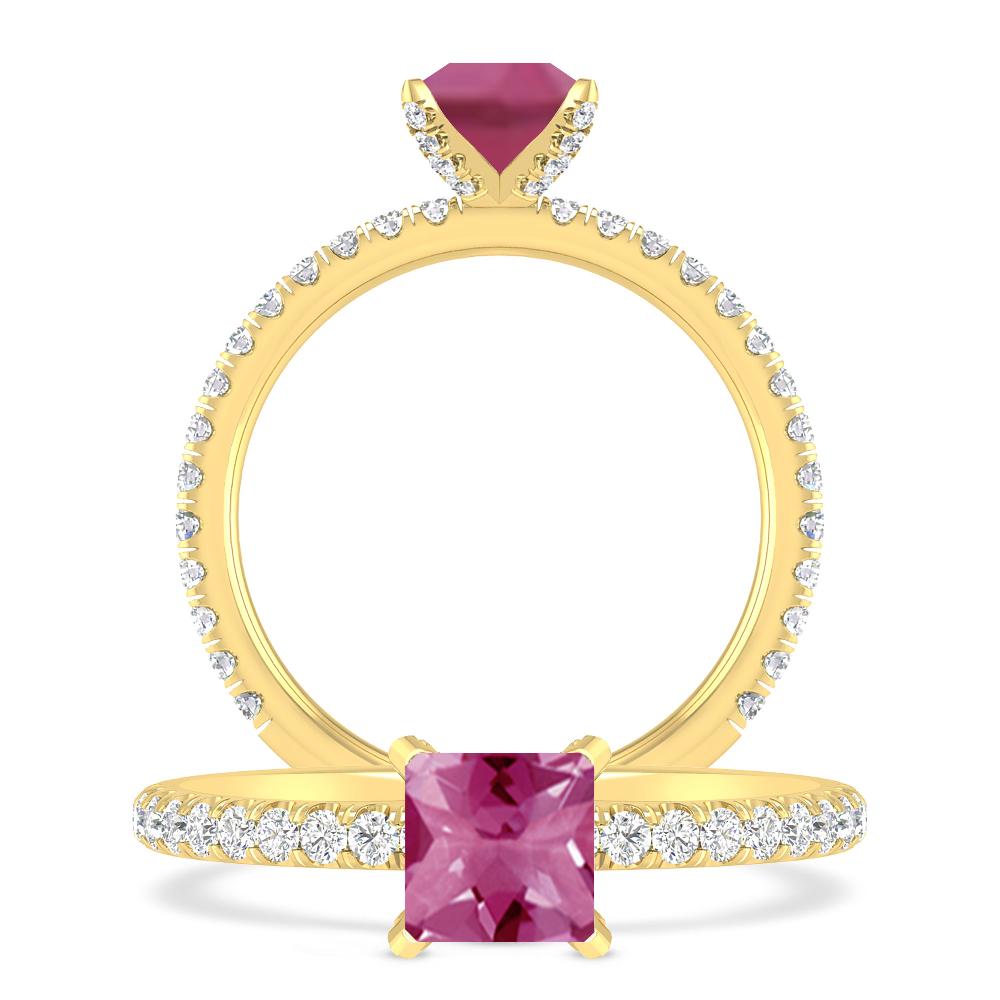 Yellow Gold - Pink Tourmaline