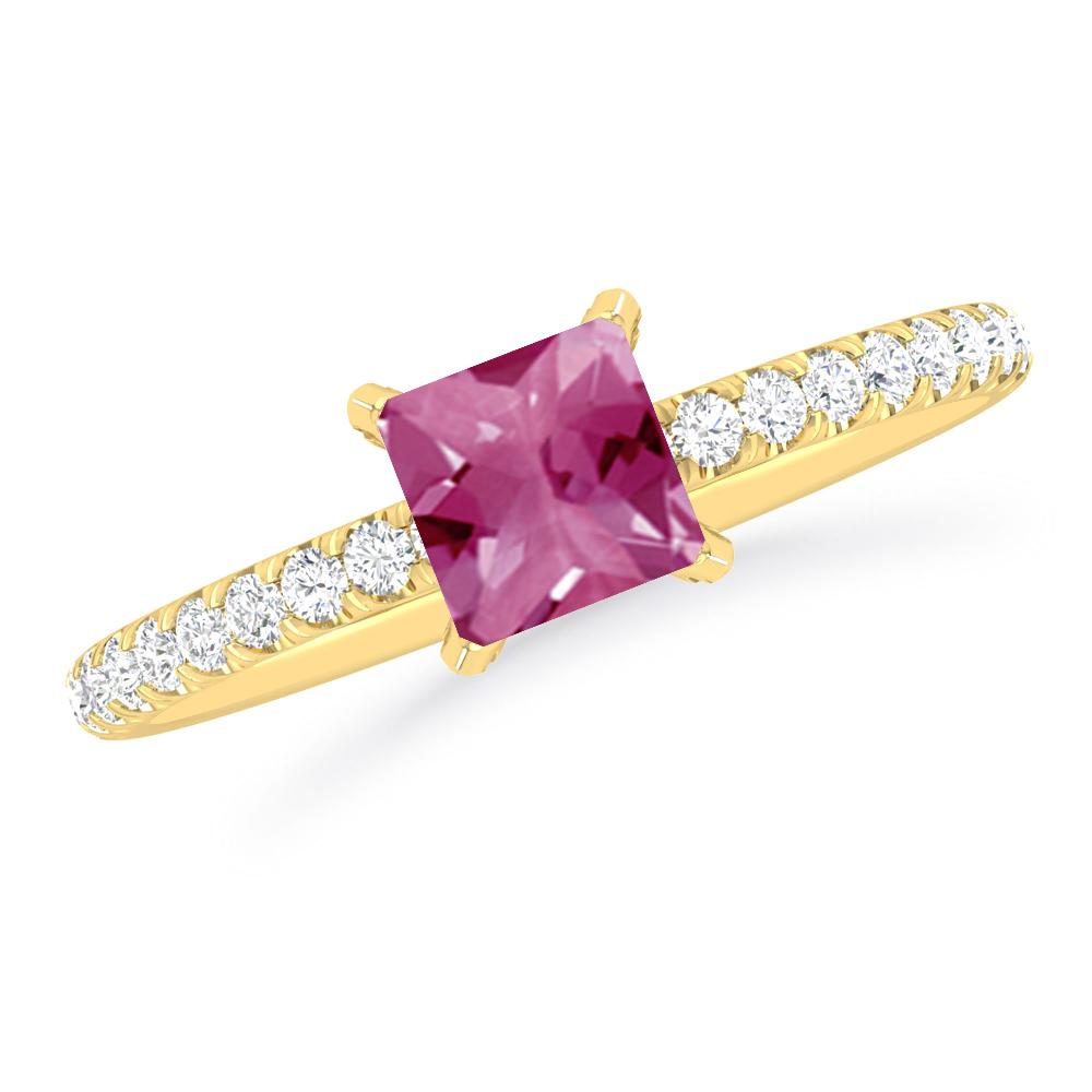 Yellow Gold - Pink Tourmaline