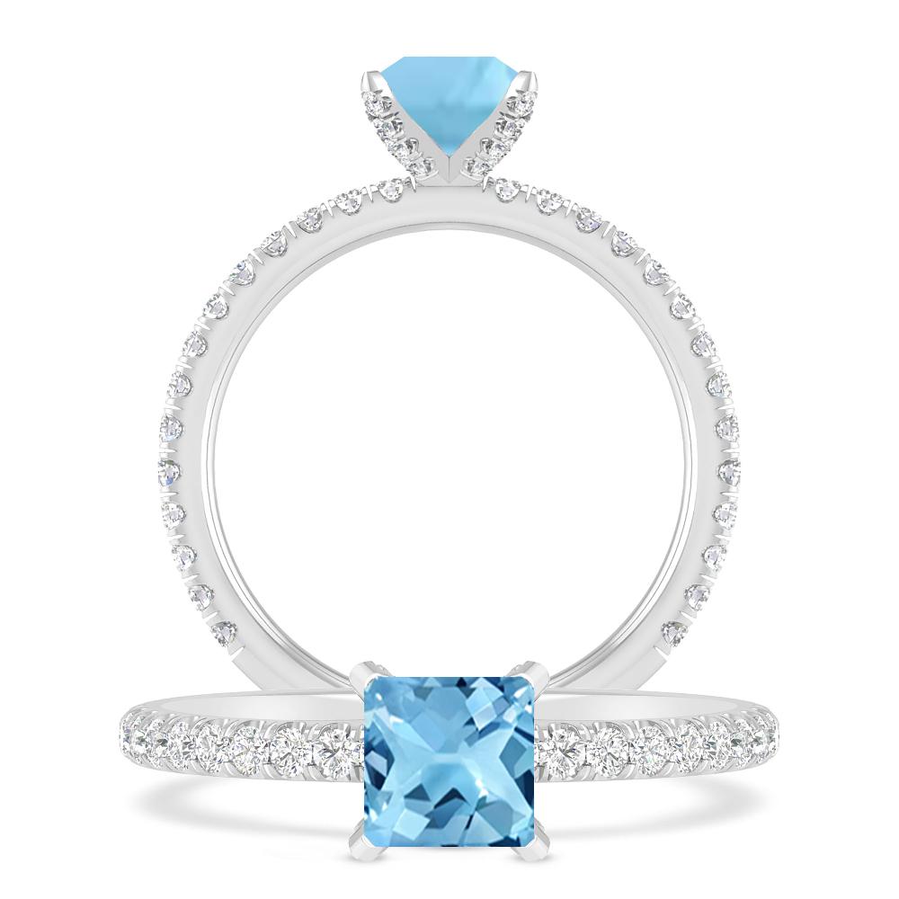 White Gold - Blue Topaz