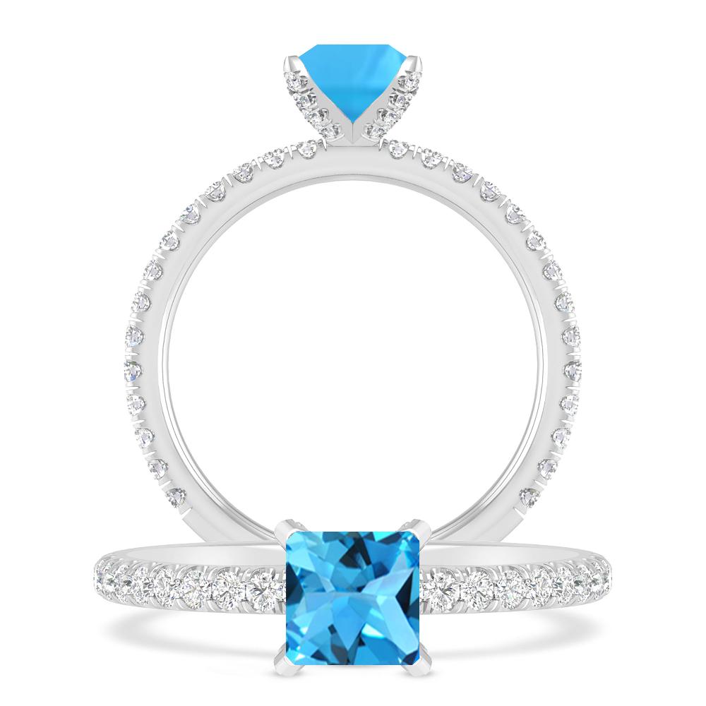 White Gold - Blue Topaz