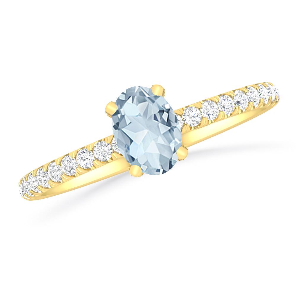 Yellow Gold - Aquamarine