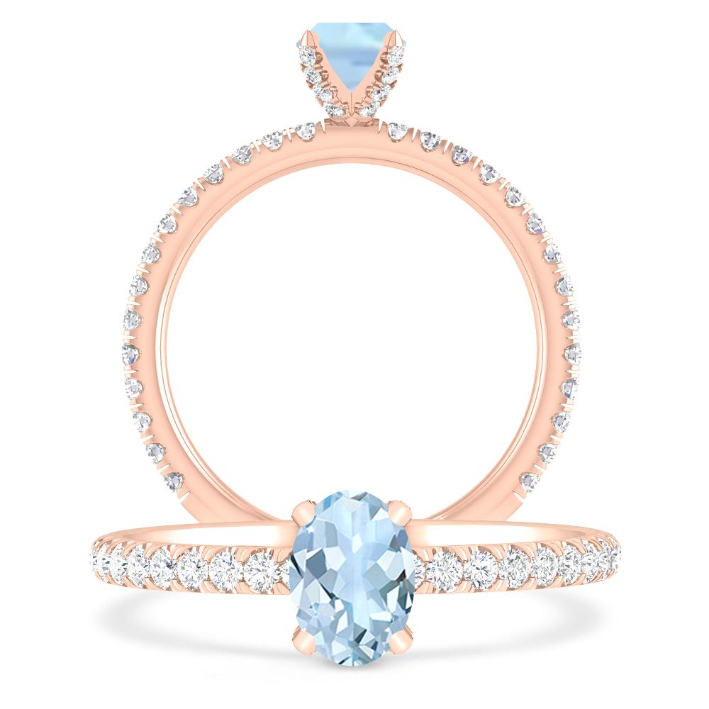 Rose Gold - Aquamarine