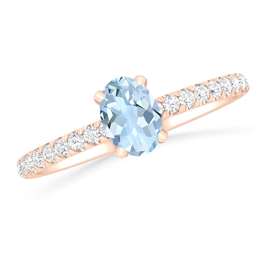 Rose Gold - Aquamarine