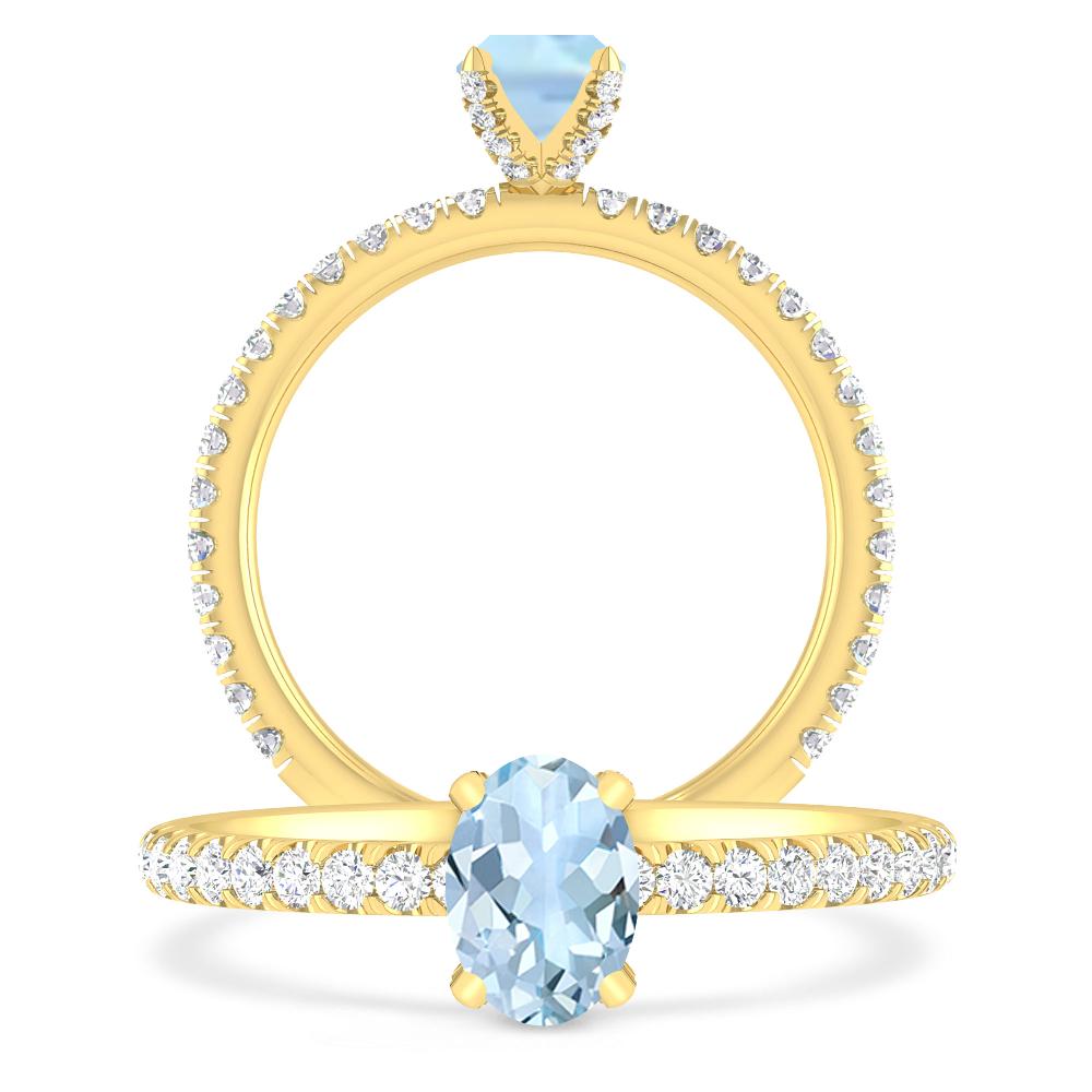 Yellow Gold - Aquamarine