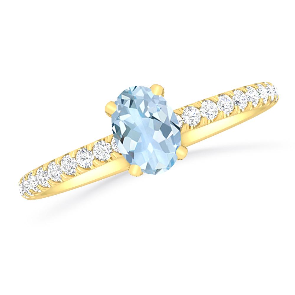 Yellow Gold - Aquamarine