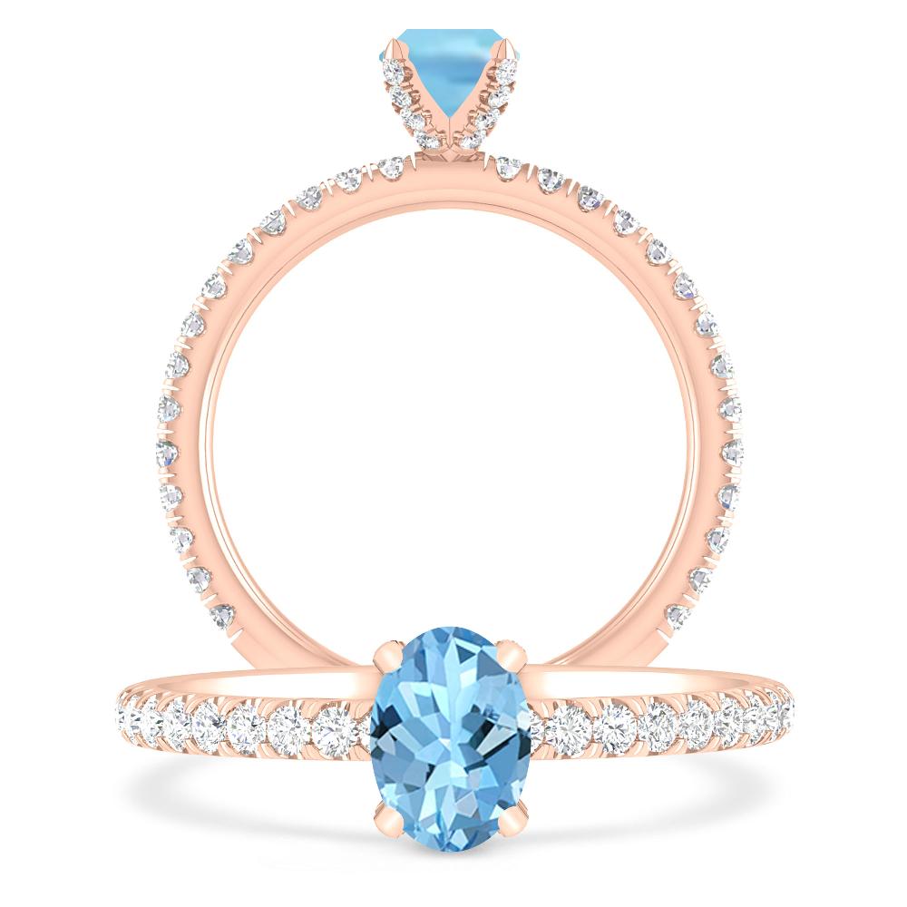 Rose Gold - Aquamarine