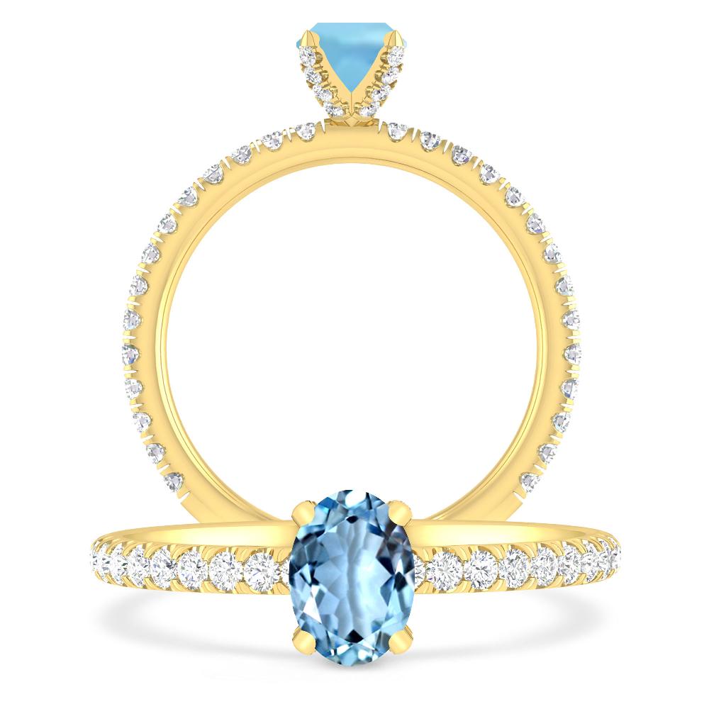 Yellow Gold - Aquamarine