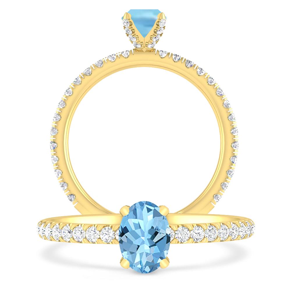 Yellow Gold - Aquamarine