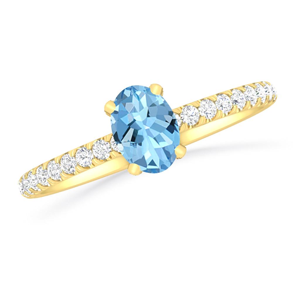 Yellow Gold - Aquamarine