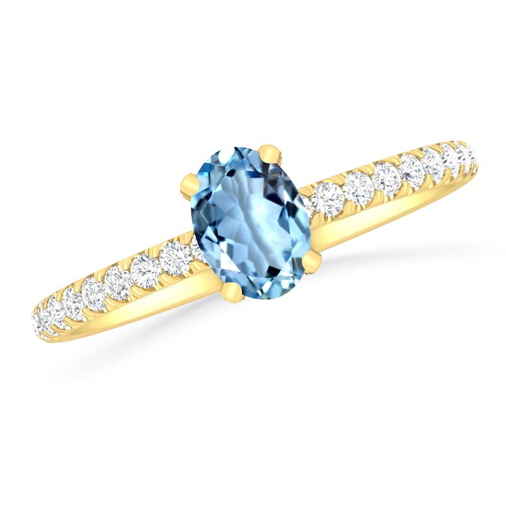 Yellow Gold - Aquamarine