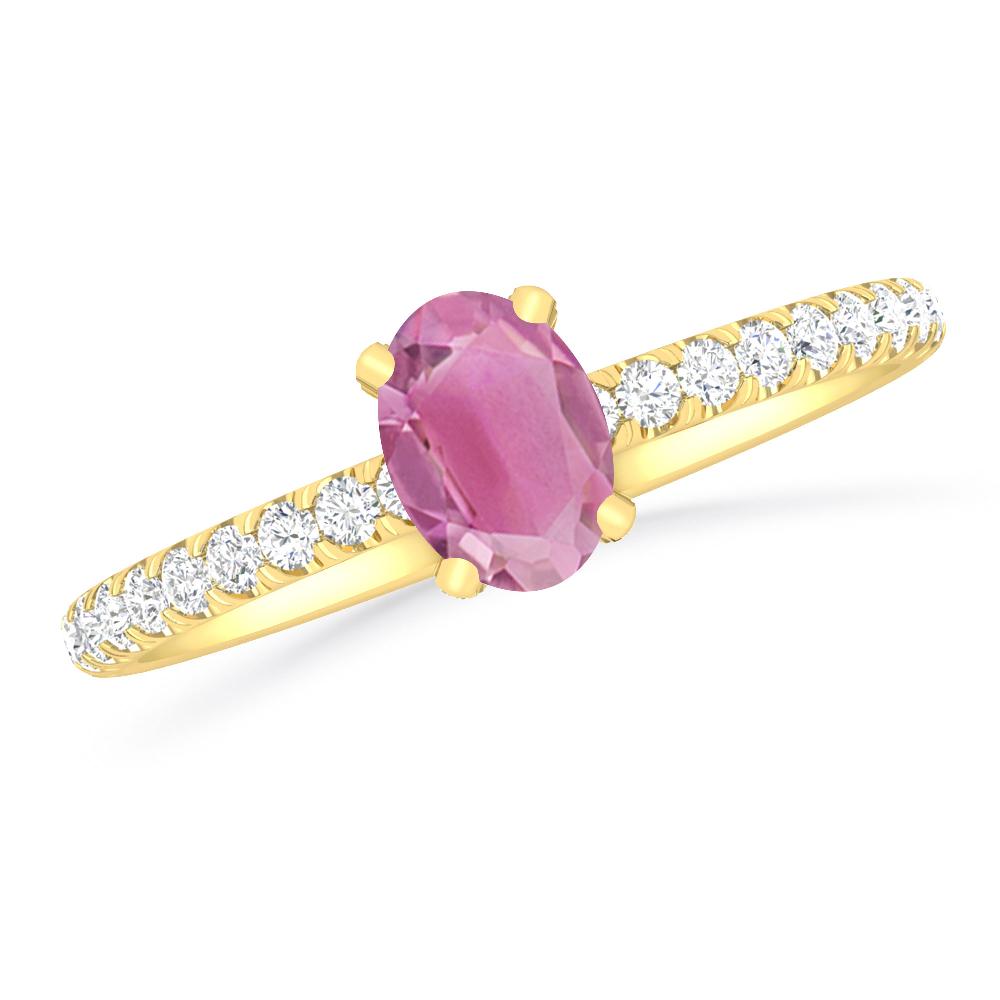 Yellow Gold - Pink Tourmaline