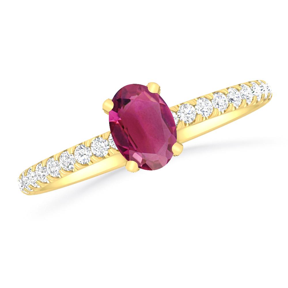 Yellow Gold - Pink Tourmaline