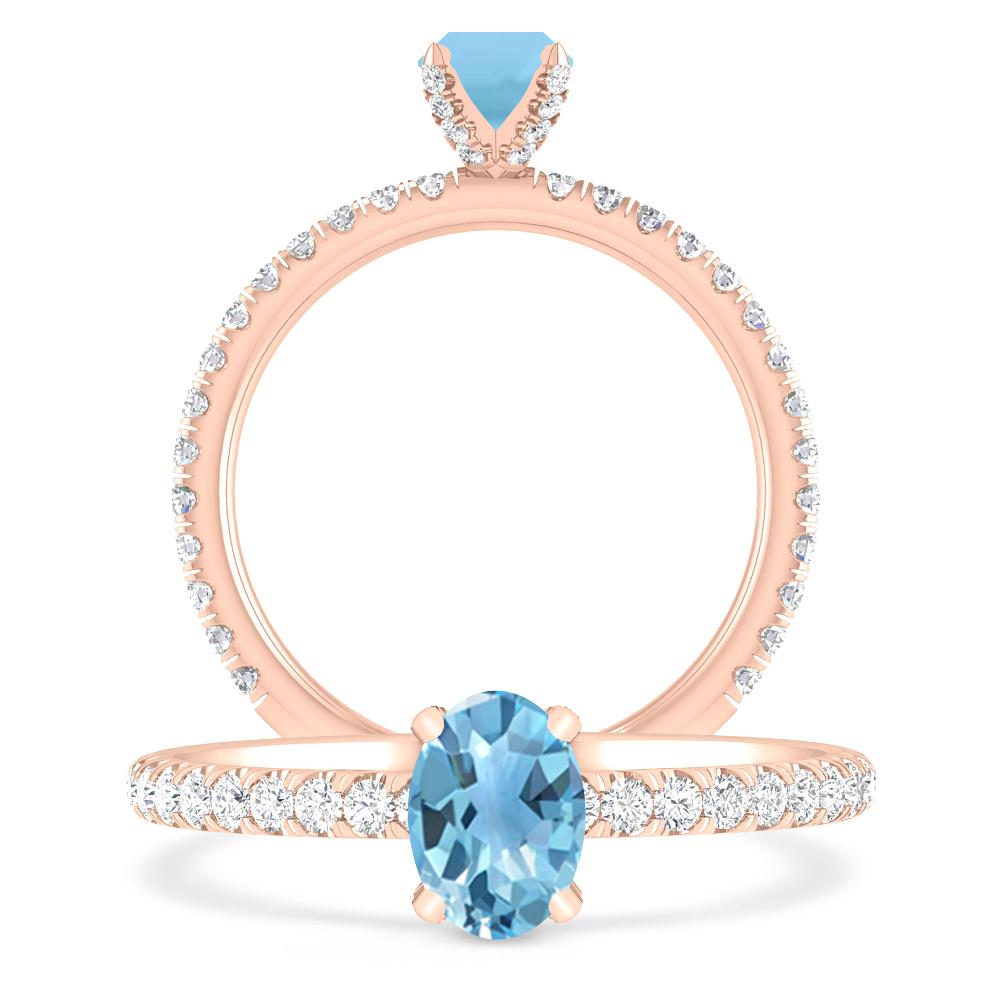 Rose Gold - Blue Topaz