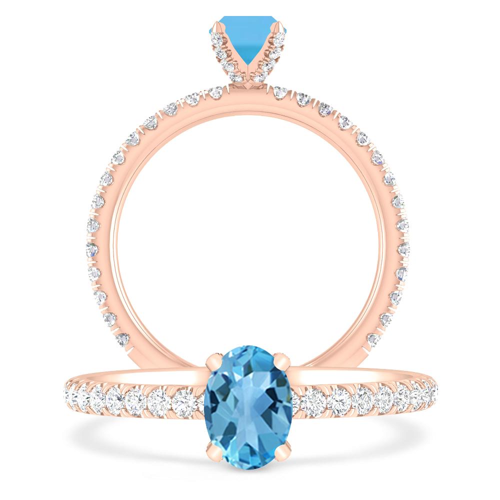 Rose Gold - Blue Topaz