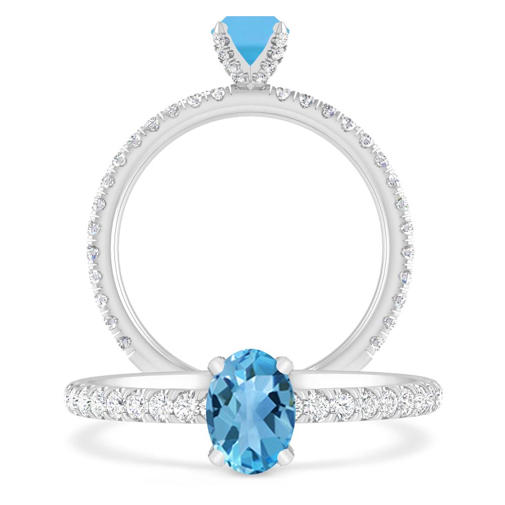 White Gold - Blue Topaz