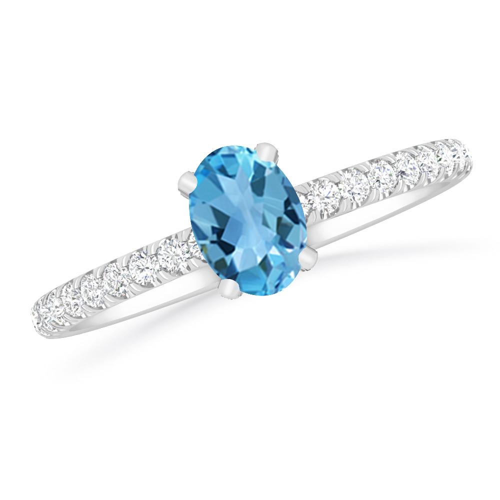 White Gold - Blue Topaz