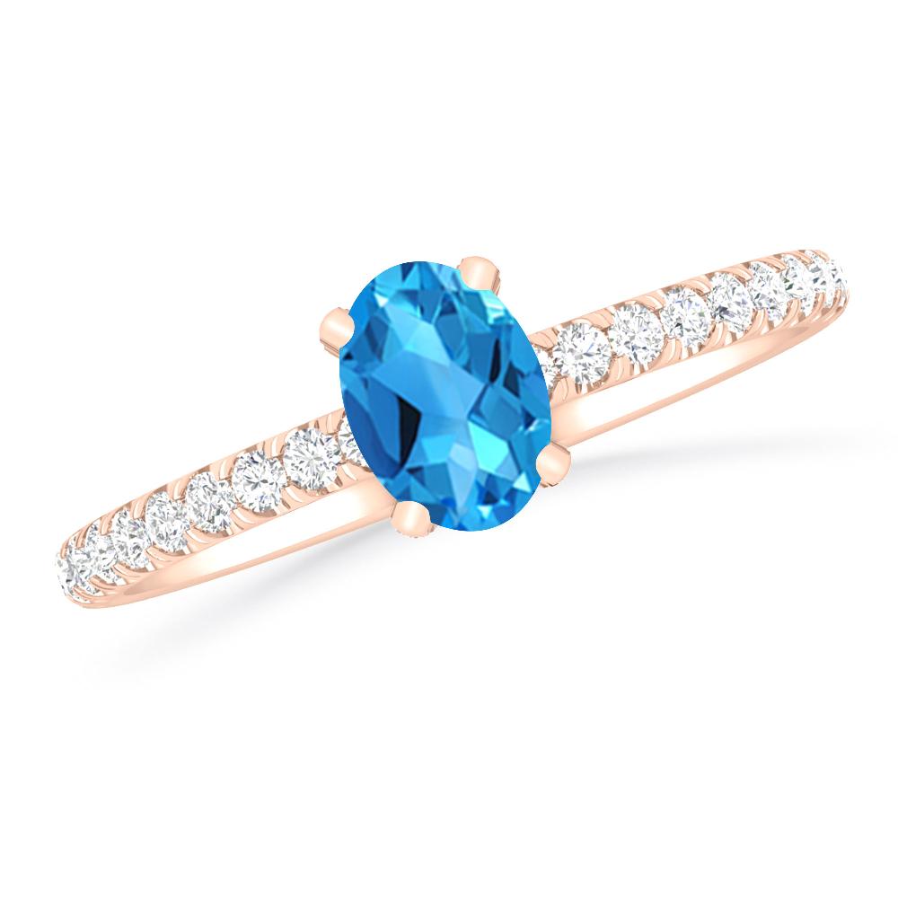 Rose Gold - Blue Topaz