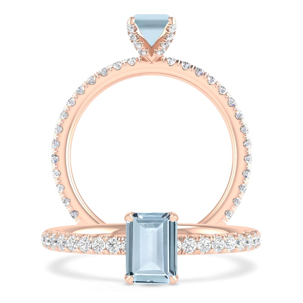 Rose Gold - Aquamarine