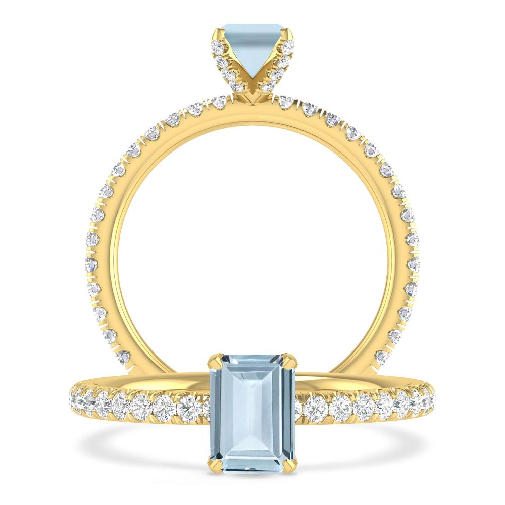 Yellow Gold - Aquamarine