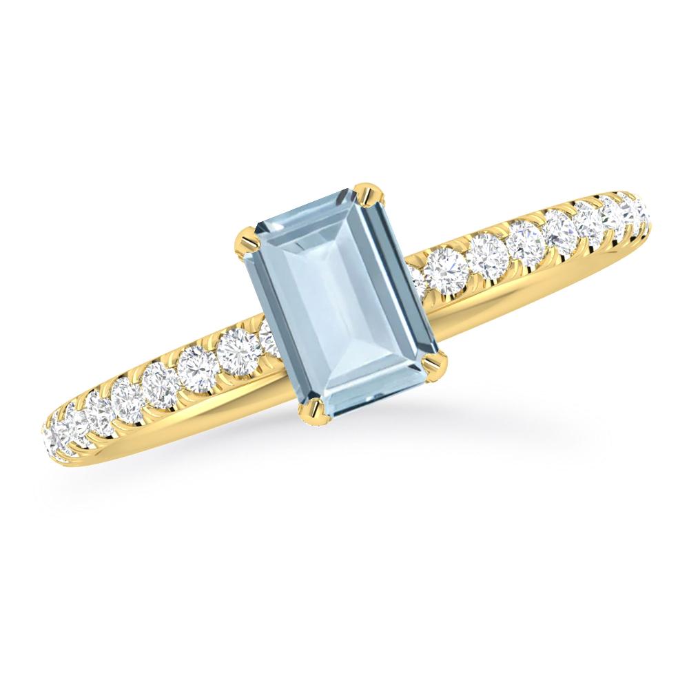 Yellow Gold - Aquamarine