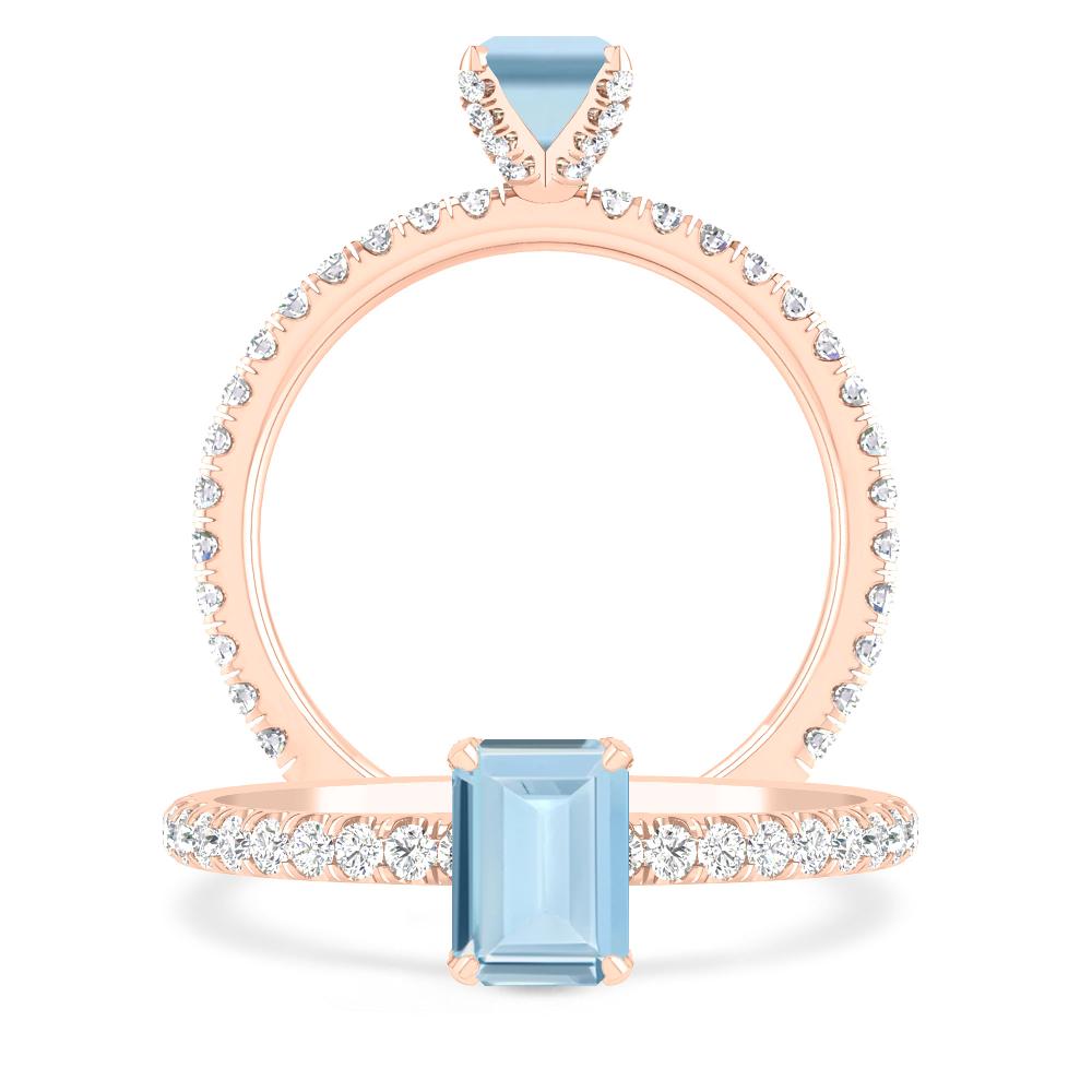 Rose Gold - Aquamarine