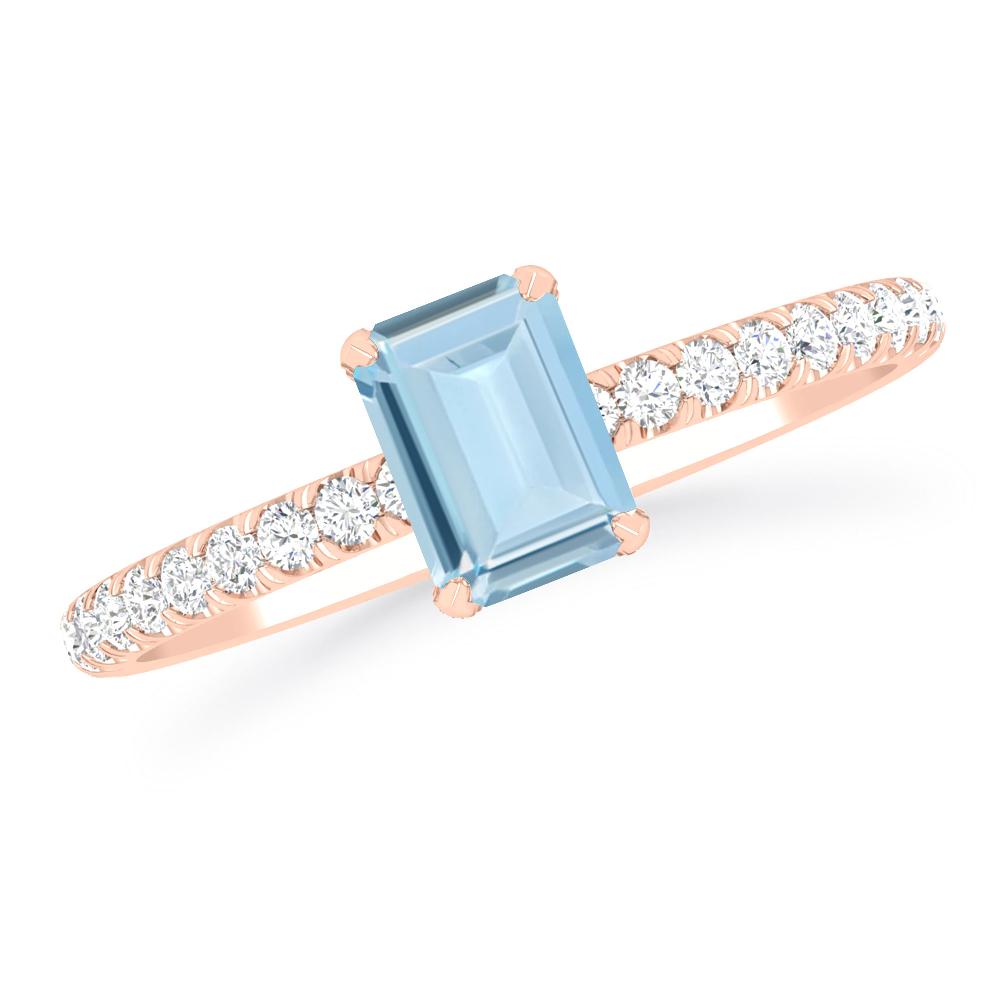 Rose Gold - Aquamarine