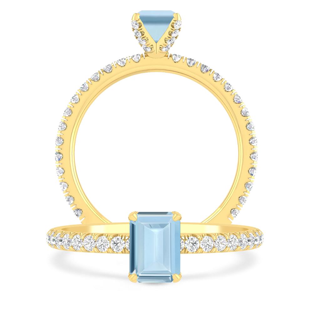 Yellow Gold - Aquamarine