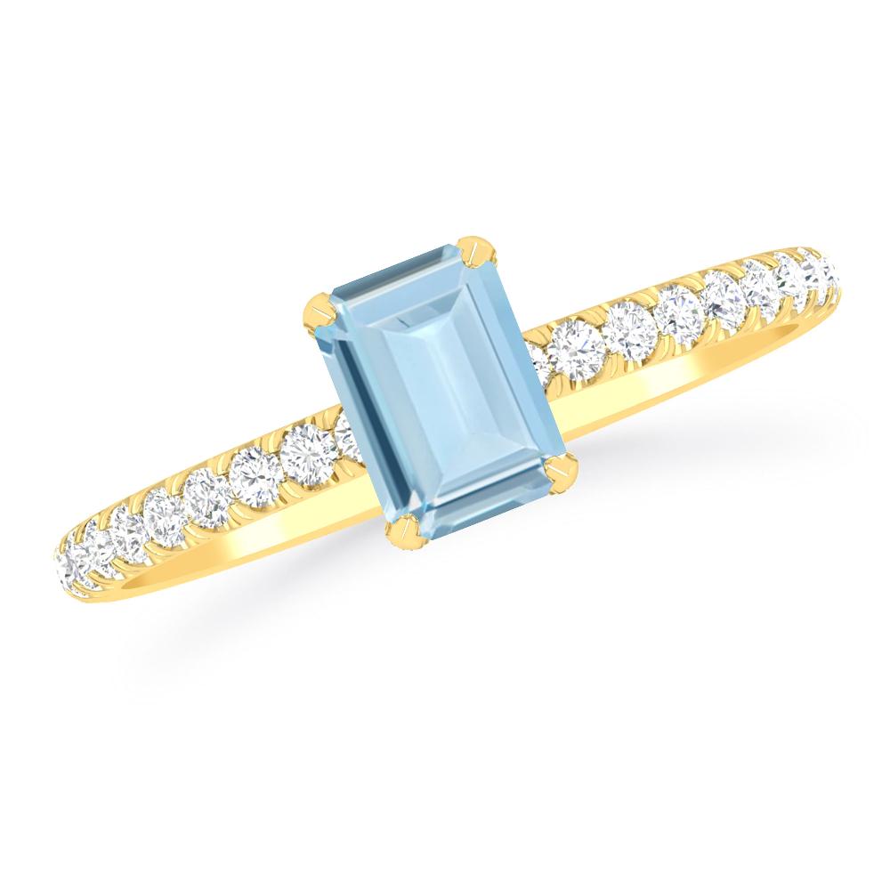 Yellow Gold - Aquamarine