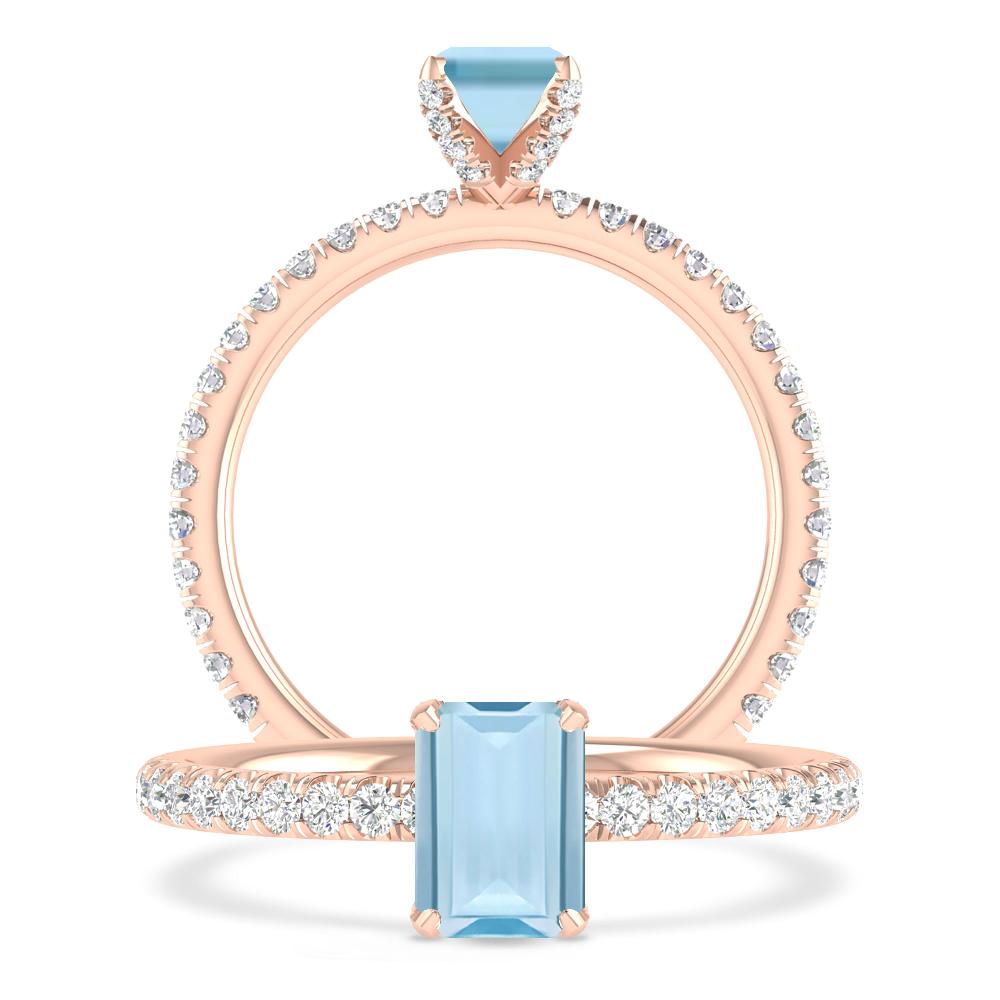 Rose Gold - Aquamarine