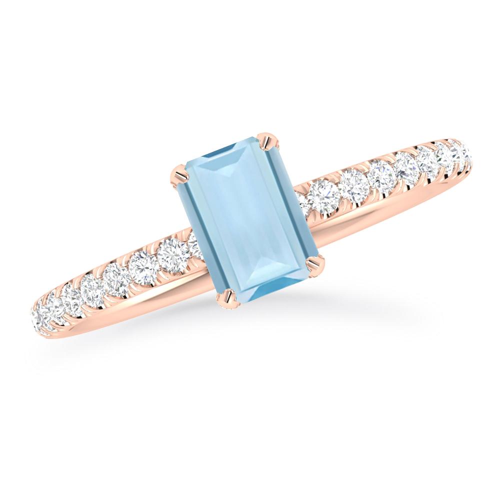 Rose Gold - Aquamarine