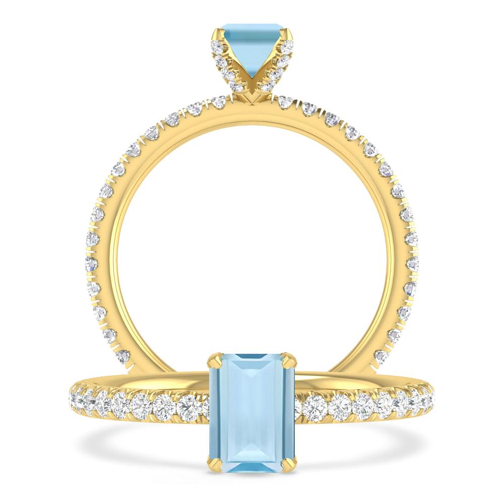 Yellow Gold - Aquamarine