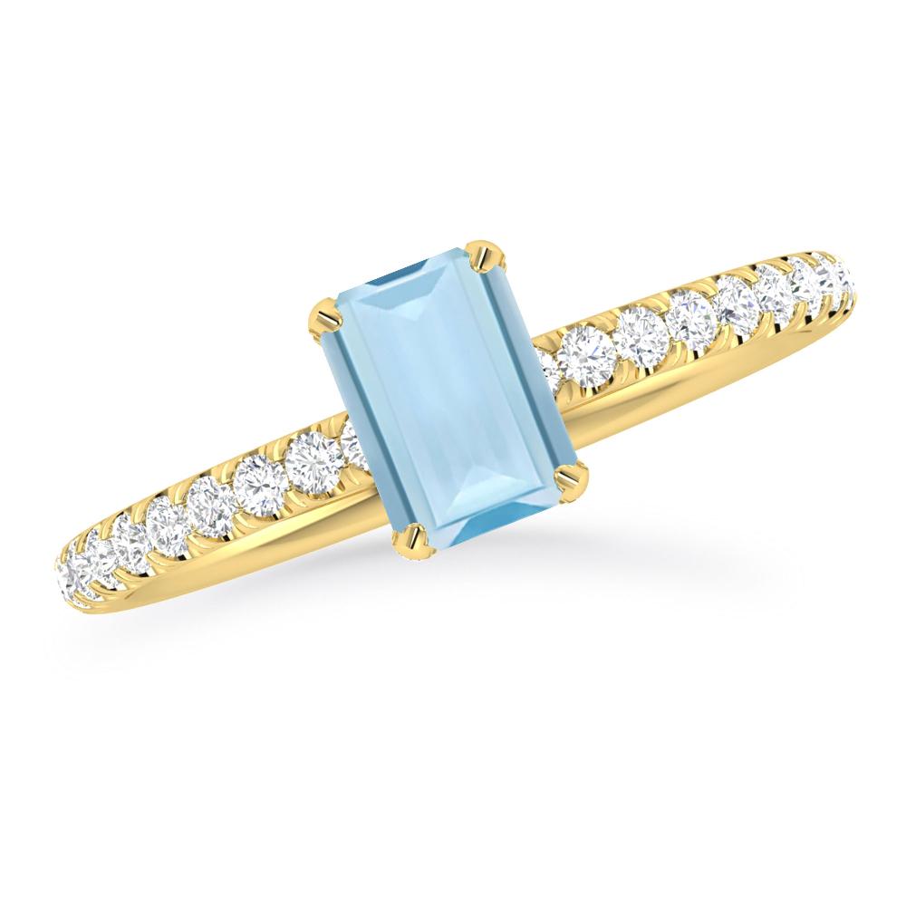 Yellow Gold - Aquamarine