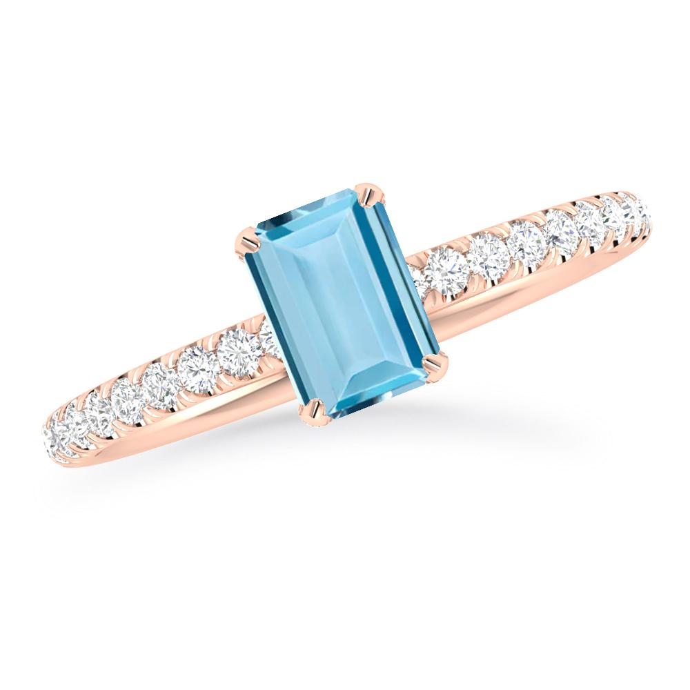 Rose Gold - Aquamarine